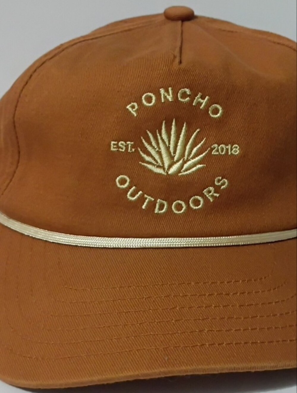 Rust Brown Cap with Gold Rope